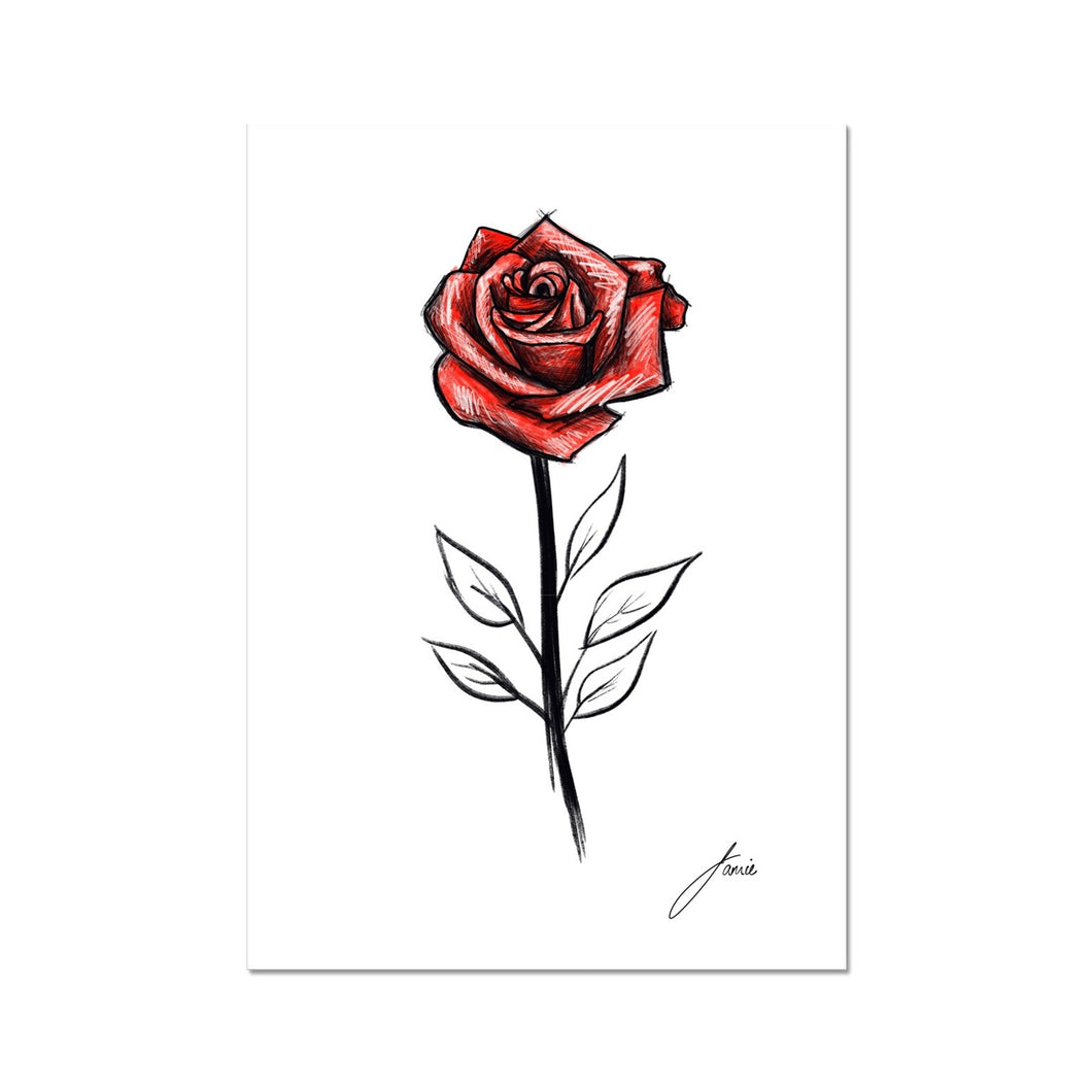 Rose Illustration Fine Art Print - Jamie Art – Jamie Art Shop
